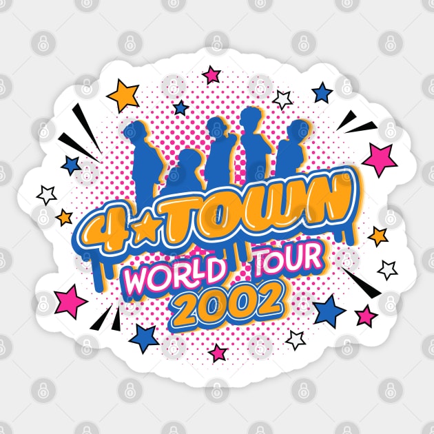 4*town World Tour 2002 - front only - Turning Red fan art by Kelly Design Company Sticker by KellyDesignCompany